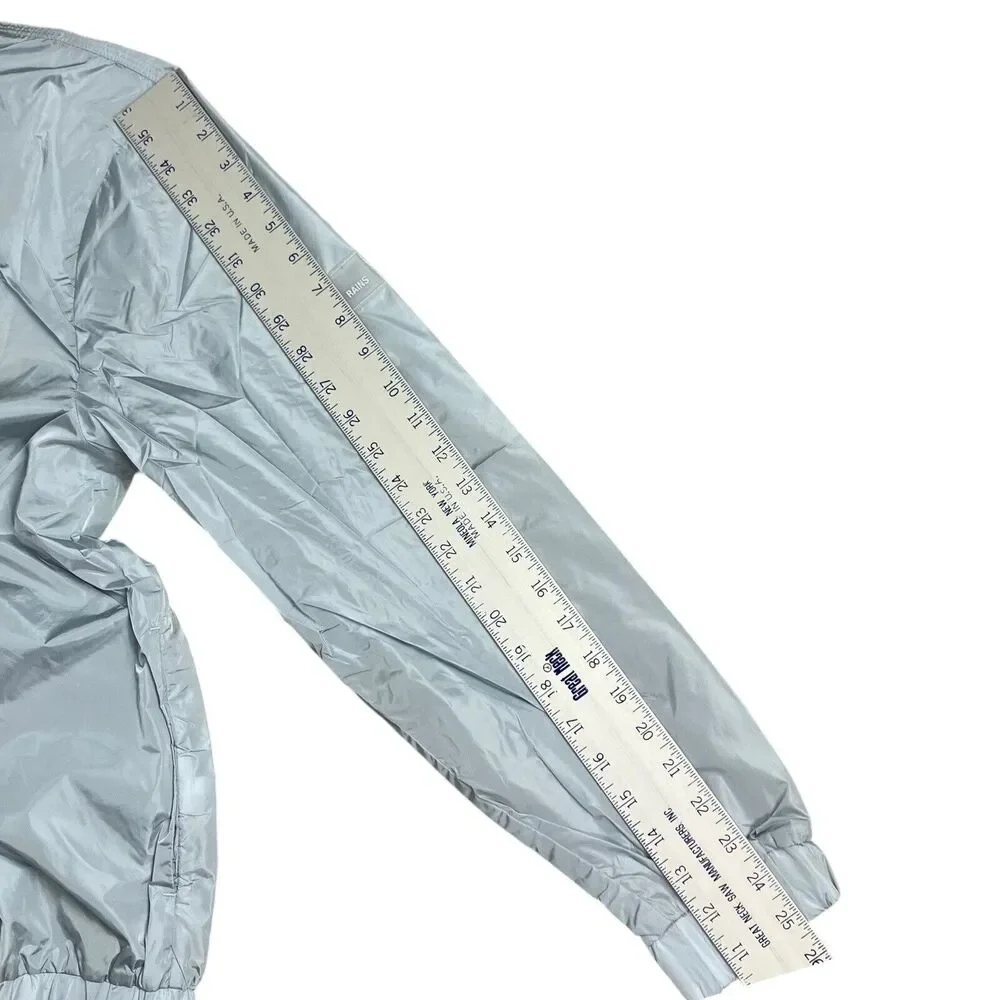 RAINS Track Jacket Mens M Blue Lightweight Sky‎ 18900 Interior Pockets Nylon Zip